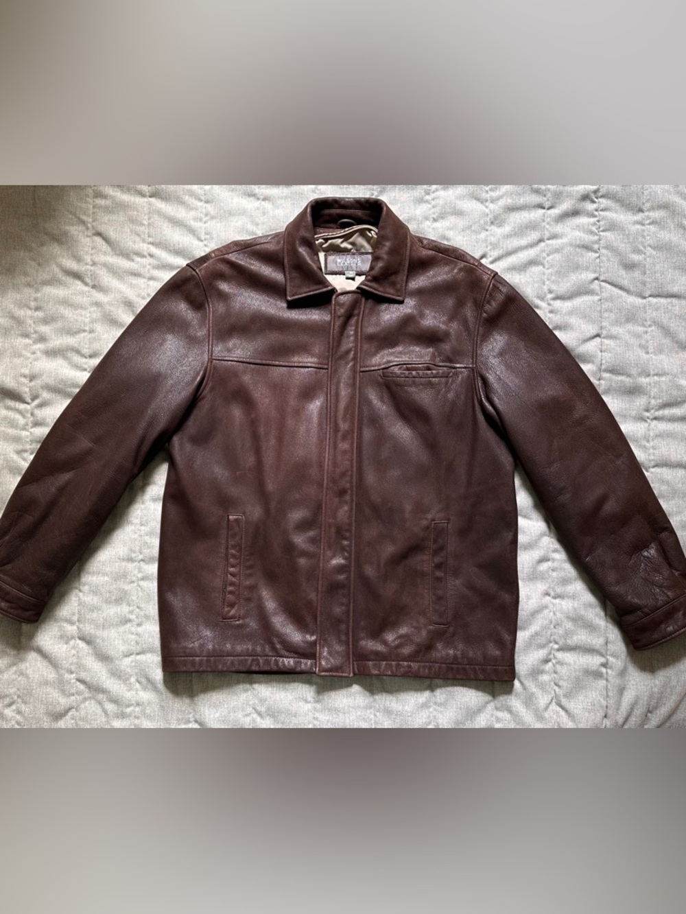Wilsons Leather Brown Jacket Men' M Soft Grain Leather Missing Liner Heavy